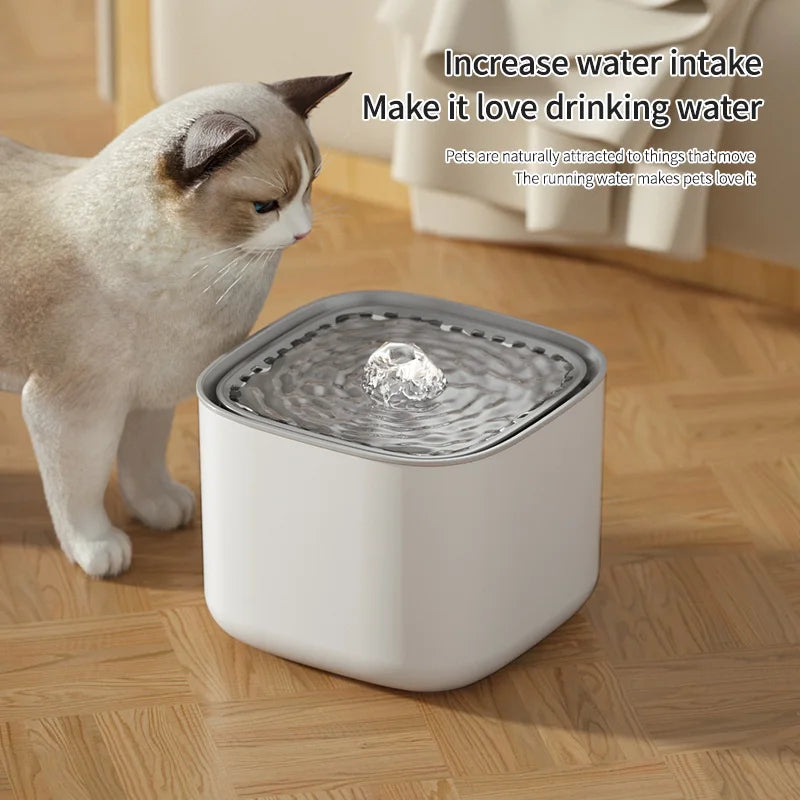 3L Automatic Cat Water Fountain with Recirculating Filter and Large Capacity, USB Electric Silent Water Dispenser