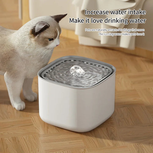 3L Automatic Cat Water Fountain with Recirculating Filter and Large Capacity, USB Electric Silent Water Dispenser