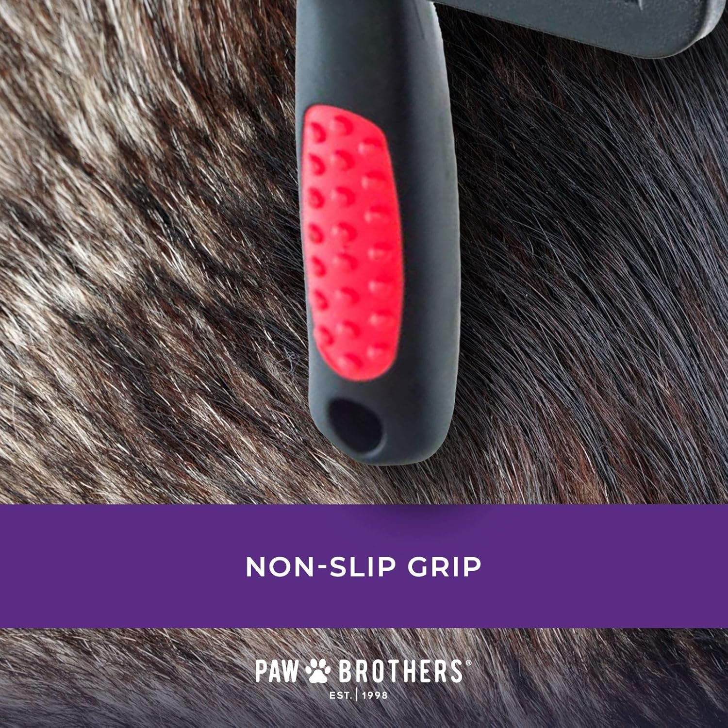 Paw Brothers Large Curved Slicker Brush for Dogs with Coated Tips, Maximum Coverage, and Gentle on Skin