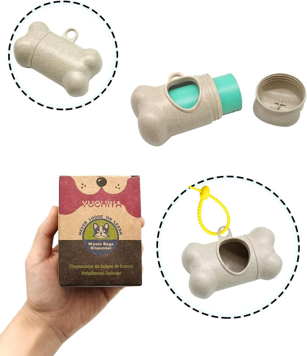 Premium Dog Waste Disposal System: Elegant Beige Dispenser with 195 Leak-Proof Lavender-Scented Bags and Secure Carabiner for Effortless Walks