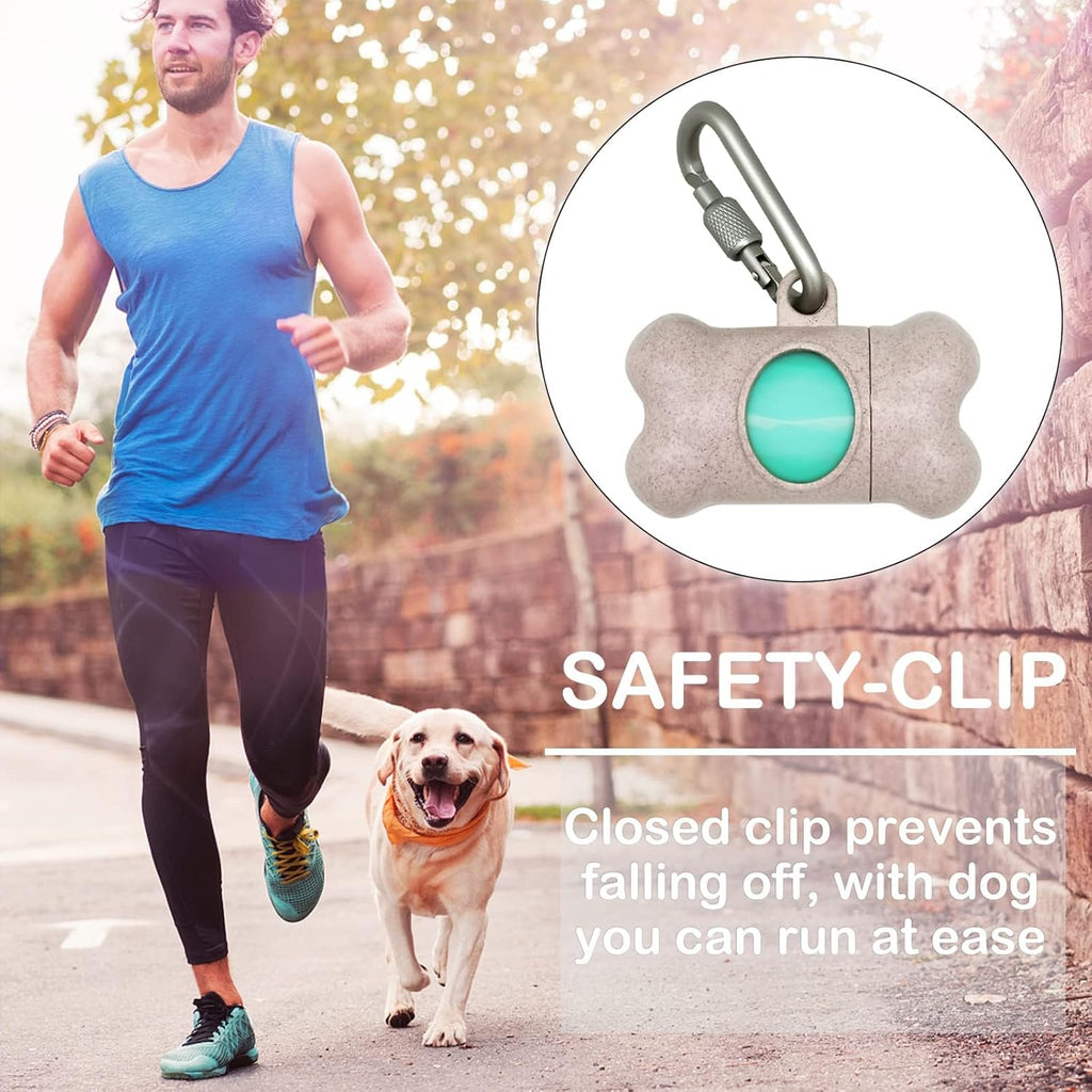 Premium Dog Waste Disposal System: Elegant Beige Dispenser with 195 Leak-Proof Lavender-Scented Bags and Secure Carabiner for Effortless Walks
