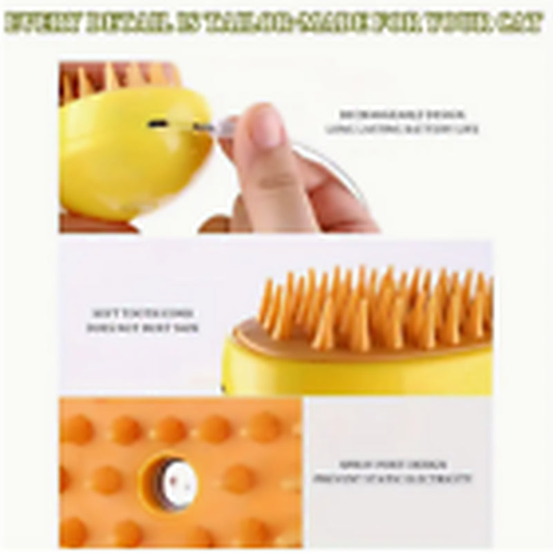 Rechargeable Hot Steam Grooming Brush for Cats and Dogs - Effortless Shedding Hair Removal