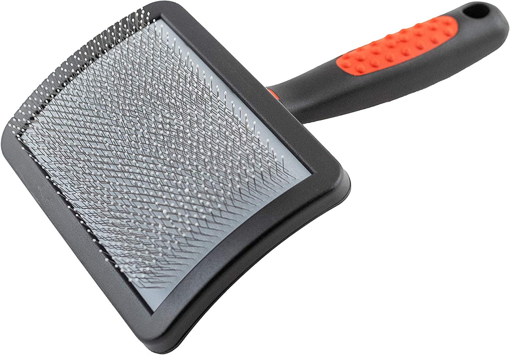 Paw Brothers Large Curved Slicker Brush for Dogs with Coated Tips, Maximum Coverage, and Gentle on Skin