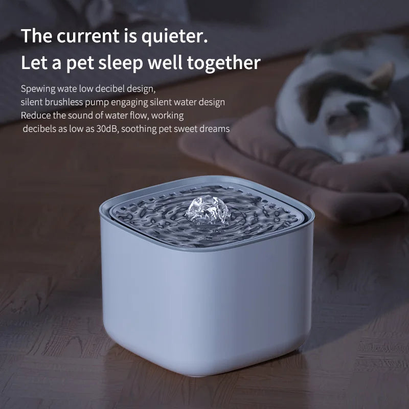 3L Automatic Cat Water Fountain with Recirculating Filter and Large Capacity, USB Electric Silent Water Dispenser