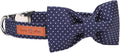Boy Dog Collar with Bowtie, Comfortable Adjustable Cute Navy Blue Bow Tie Collar for Male Dogs Gift, Xlarge, Neck 16-26 Inches