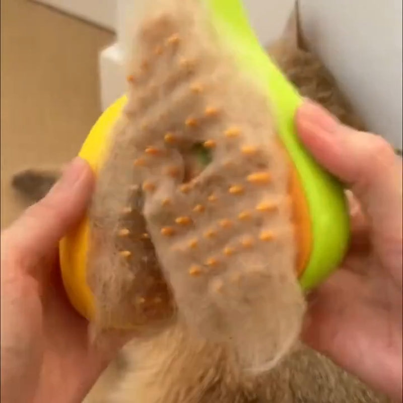 Rechargeable Hot Steam Grooming Brush for Cats and Dogs - Effortless Shedding Hair Removal