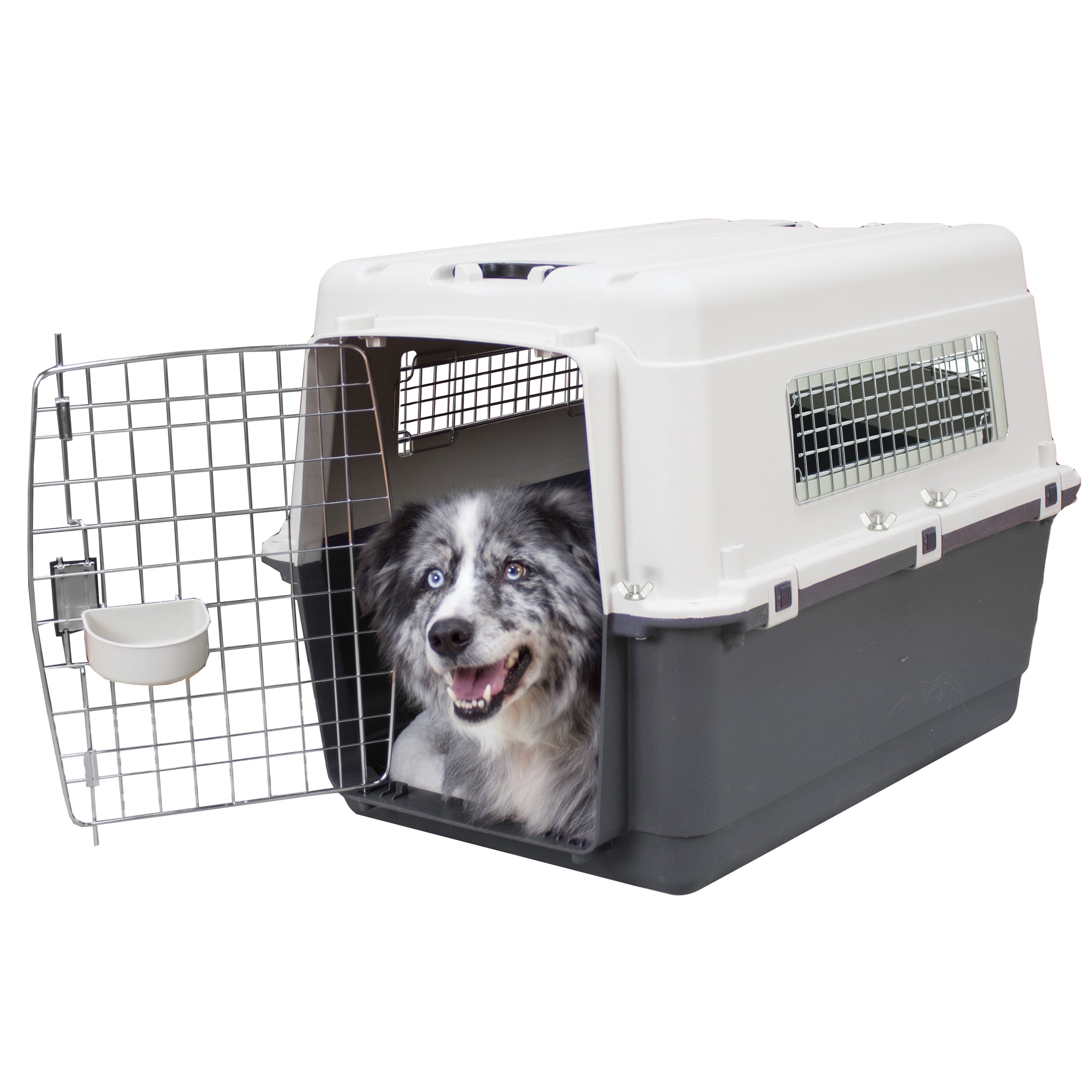 Large Airline-Approved Plastic Dog Kennel with Wheels