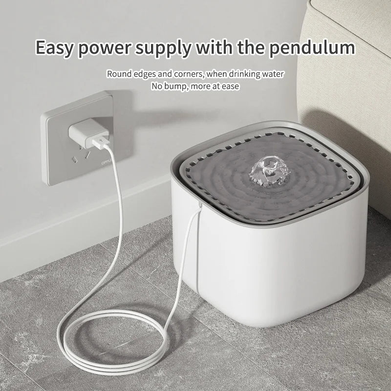 3L Automatic Cat Water Fountain with Recirculating Filter and Large Capacity, USB Electric Silent Water Dispenser